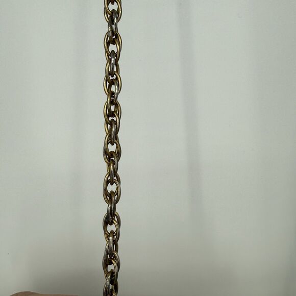 Ande Vintage Gold Metallic Evening Bag Crossbody Chain Strap Formal USA Clutch - Picture 7 of 13